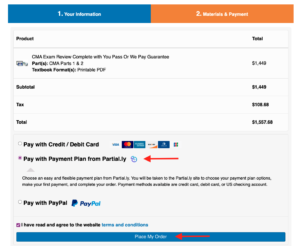 Step 3. Choose Pay with the Payment Plan.